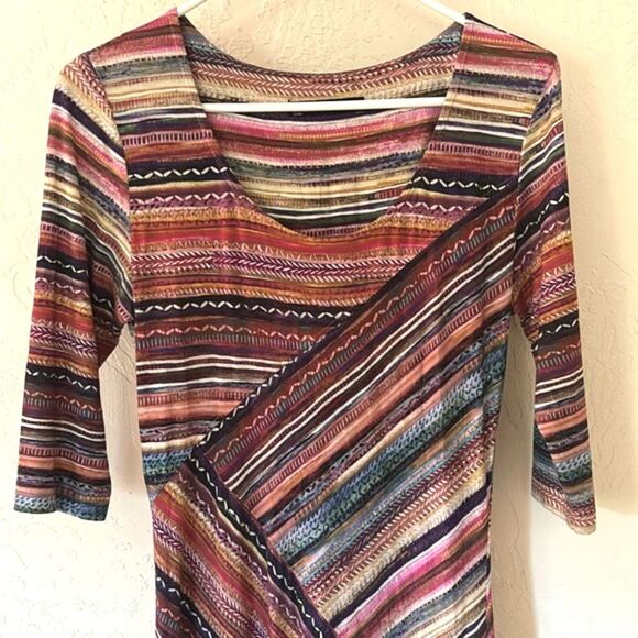 HOLD Peruvian Connection Monserrato Colorful Maxi Stretch Jarsey Dress. Size S - Picture 4 of 10